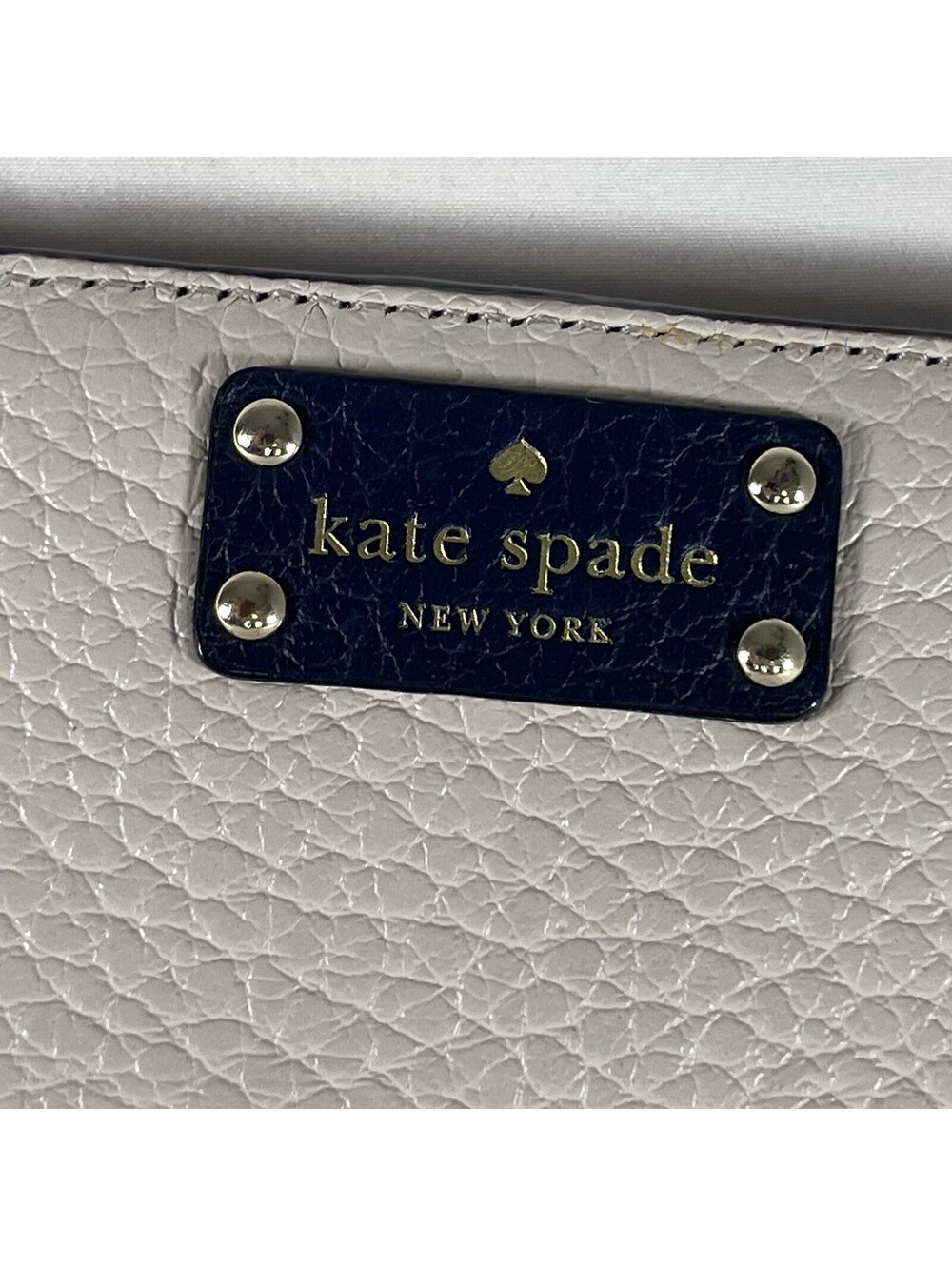 Kate Spade New York Women’s Navy/Cream Colorblock Zip-Around Wallet Coin Pocket